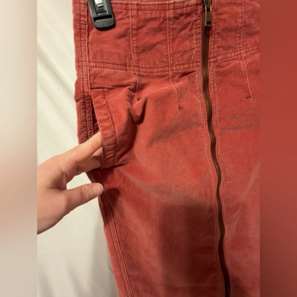 Free People I Want It All Cord Midi Skirt Poppy size 26